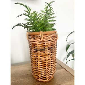 Tall Wicker Boho Plant Umbrella Basket